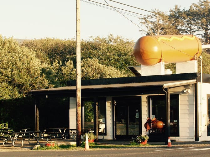 Pronto Pup stand in Rockaway Beach Oregon